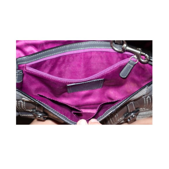 RARE Coach Legacy Over Sized Leather Patchwork Haircalf Clutch - Picture 2 of 6